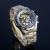 Free shipping hot sale WINNER Skeleton watches for men mechanical men's sport watch gold WN06