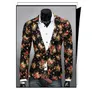 Personifiera blommiga blazers för män lapel nacke smal singel knapp män glänsande kostym blazer bomull casual party män passar j160438