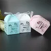 60pcs Baby Carriage Laser Cut Candy Boxes with Ribbon Wedding Favor Baby Shower Christmas Party Gift Box
