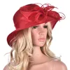 Womens Party Pure Color Kentucky Derby Stylish Floral Wide Brim Church Dress Wedding Sun Hat A3233015095