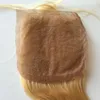 Brasiliansk Blond Body Wave Silk Base Closure Middle Part Blekt Knots Med Baby Hårfri Del Mänskliga Virgin Hair Schweiziska 613 Förslutningar