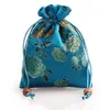 牡丹の花の小さいシルクブロケードバッグジュエリーギフト包装袋ラベンダースパイススパイス香水化粧道具収納ポケット3個/ロト