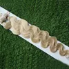 613 Bleach Blond Micro Loop Human Hair Extensions 100g / PC Body Wave Non-Remy Mänskliga Hår Mikro Loop Human Hair Extensions