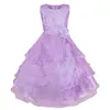 Drop Flower Meisjes Jurken met Petticoat Bloem Geborduurde Party Bruiloft Bruidsmeisje Prinses Jurken Formele Kinderen Clo6391873