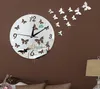 Reloj de pared con espejo de mariposa, pegatinas de pared con espejo para el hogar con personalidad creativa, reloj de bolsillo con perspectiva de espejo acrílico