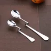 New Style Bent Spoon Creative Straight Hanging Spoon Stainless Steel Dessert Coffee Stirring Spoons Coffee & Tea Tools fast shipping