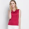 Fashion 100% Silk Knit Women's Sleeveless Tank Top Cowl Neck Vest Top Blouse Size M L XL XXL