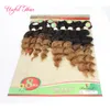 8 pçs / lote extensões de cabelo humano 250g kinky cabelo encaracolado extensões loira tecida fechamento, cor de borgonha tecer pacotes para mulheres negras marley
