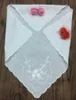 Home Textiles Handkerchief 12PCS/Lot 12x12"White Cotton Wedding Handkerchiefs Vintage hankies Scalloped Edges & embroidered For bride Gifts