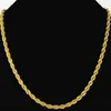 Веревка цепь 18k твердые желтые золотые наполненные женские мужские ожерелье цепи 24 ", 5 мм