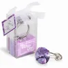 Home Party Favors Gifts Crystal Diamond Ring Shape Keychain Key Baby Bride Shower Christening Wedding Favour Bomboniere