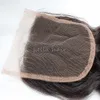 4 * 4 Natuurlijke Haarlijn Losse Wave Sluiting HD / Medium Bruin Kant Menselijk Haar Middendeel Braziliaans