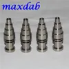 Gr2 Domeless Titanium Nails 6 In 1 Male & Female joint 10mm 14mm 18mm Glass Bong water pipe for Dabber Nail Heating Coil