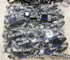 Key ring Black Blue Lives Matter Key chain Wristband Silicone Bracelets Simple Key chain Wristband Silicone Bracelets Thin Matter Wristbands