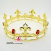 Mens Crown Rhinestone Gold Red Crown Kings Royal Tiara Majestic Princess Unisex Imperial Premium Prince Queen Show Farw621085959
