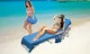 Serviette en microfibre Sac à lunger Beach Serviette Chaise longue Lit Lit de vacances Jardin Lounge Poches Sac de transport