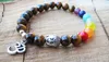 Sn1095 7 Chakras Armband Balansering Natursten Buddha Bracelet Om Charm Armband CKAKRAS Kroppsbalans mediterar smycken