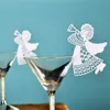 Целый- новый DIY Flying Angel Laser Cut Wine Cup Cup Cup Paper Card Стол места названия открытки для свадебной вечеринки по случаю дня рождения дома Decorat260g