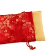 Épaissir les fleurs de cerisier petit sac cadeau cordon soie brocart bijoux outils de maquillage pochette de rangement bonbons thé faveur sacs emballage en tissu
