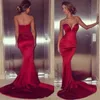 Darmowa Wysyłka Sexy Tight Fitted Red Prom Dress New Arrival Backless Long Mermaid Dress Formalne sukienki