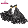 3 adet / grup Funmi Saç 10-24 inç Brezilyalı Teyze Funmi İnsan Saç Dokuma Paketler Büyük Remy Doğal Siyah Renk Bebek Funmi anneler Günü Anlaşma