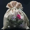 Duża wstążka Haft Satin Sznurek Torby Prezent Biżuteria Wouch Handmade Dekoracyjne Chińskie Styl Packaging Torba 22 x 17 cm 10 sztuk / partia