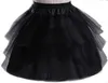 Weiß Schwarz Rot Kurzer Mädchen-Petticoat Drei Schichten Tüll Elastische Taille Kinderzubehör Unterwäsche Hoopless Petticoa253v