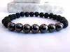 SN0107 Mens Healing 8mm Piedra natural Lava Mala pulsera Hombres Hematita pulsera Mercancía