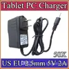 50X 2.5mm 5V 2A Charger Converter Power Adapter US EU plug 100-240V AC 50/60Hz for 7" 9" 10" A23 A33 A31S A83T Tablet PC 7-CQ