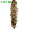 Synthetic hair Ponytails Claw Pony tails women curly wavy clip in on hair extensions 31inch 220g hair pieces 12colors