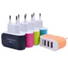 US EU-kontakt 3 USB-portar Väggladdare 5V 3.1A LED-adapter Travel Bekväma nätadapter för telefon iPhone 7 6 Plus Samsung S6 S7 Not 4 HTC