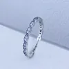 Anillo de hojas chispeantes de plata con circonita transparente 100% auténticos anillos de plata de ley 925 que se adaptan a la fabricación de bricolaje para joyería Pandora, regalo de Navidad