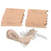 100PCS Wedding Kraft Paper Thank You Tags Brown/White 2x7cm Wedding Gift Flag Tags Twines DIY Supplies292z
