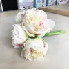 Konstgjorda blommor grossist hand bundet fem huvud peony blommor bröllop europeisk stil dekorativ växt simulering peony te