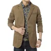 Brand New blazer men Casual Blazer Cotton Parka Men's slim fit Jackets Army Green Khaki Plus Size