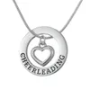 Drop Shipping Cheerleading Affirmation Washer & Heart Love Pendant Cheerleader Cheer Cheering Necklace Teen Girls Birthday Gift