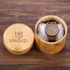 Uwood Luxury Wooden Watches 1007 Walnut Wooden Watch 100％Natural Wood Japan Movemen