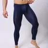 Sexy Underwear Men Ultra Thin Long Leg Pants Man Slim Fit Nylon Solid Soft U Convex Pouch Low Waist Breathable Underpants K012-4