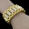 Pulseiras hip hop estilo rock simulado com diamantes gelados para homens e mulheres pulseira hip hop com corrente