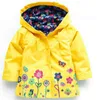 Baby Kids Girls fiore impermeabile 7 colori gratis Moda per bambini Neonate Abbigliamento Inverno Cappotto Giacca impermeabile fiore per outwear antivento