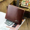 New fashion classic mens brand designer genuine leather luxury purses wallets high quality wallets for men bright brown free shipping