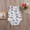 Verão Romper Do Bebê Infantil Bebê Menina Menino Roupas Dinossauros Impresso Sem Mangas Macacão Bodysuit Sunsuit Algodão One-piece Roupas Crianças Roupas