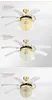 Invisible Crystal Light Ceiling Fans Modern LED Parlor Fan Lighting Remote Control 42-inch 220V 110V