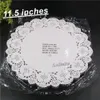 Ensemble de 160 pièces par paquet Nouveau 11/5 pouces rond en forme de fleur blanc creux design papier dentelle napperon pour ensemble de cuisine de tab188p