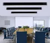 Rechthoek LED Hanglamp Aluminium Opknoping Verlichtingsarmatuur Opgeschort voor Office Study Room Black / Silver / White Body AC85-265V