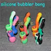 En gros Date Portable Incassable Silicone tuyau Fumer Des Conduites D'eau Lavable Pliable Coloré bécher bongs