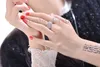 Vecalon 2016 feminino anel 310pcs cheio em torno de diamante simulado CZ 925 esterlina anel de banda de casamento de casamento para mulheres