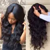 Brésilien humain vierge Remy cheveux ondulés Style couleur noire naturelle 130% Desnity Lace Front Full Lace Wigs