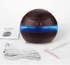 USB Ultrasonic Humidifier 300ml Aroma Diffuser Essential Oil Diffuser Aromatherapy mist maker with Blue LED Light Dark wood2693711