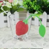 New Silicone Cute Red Strawberry with leaf Tea Leaf Strainer Herbal Spice Tea Infuser Filter